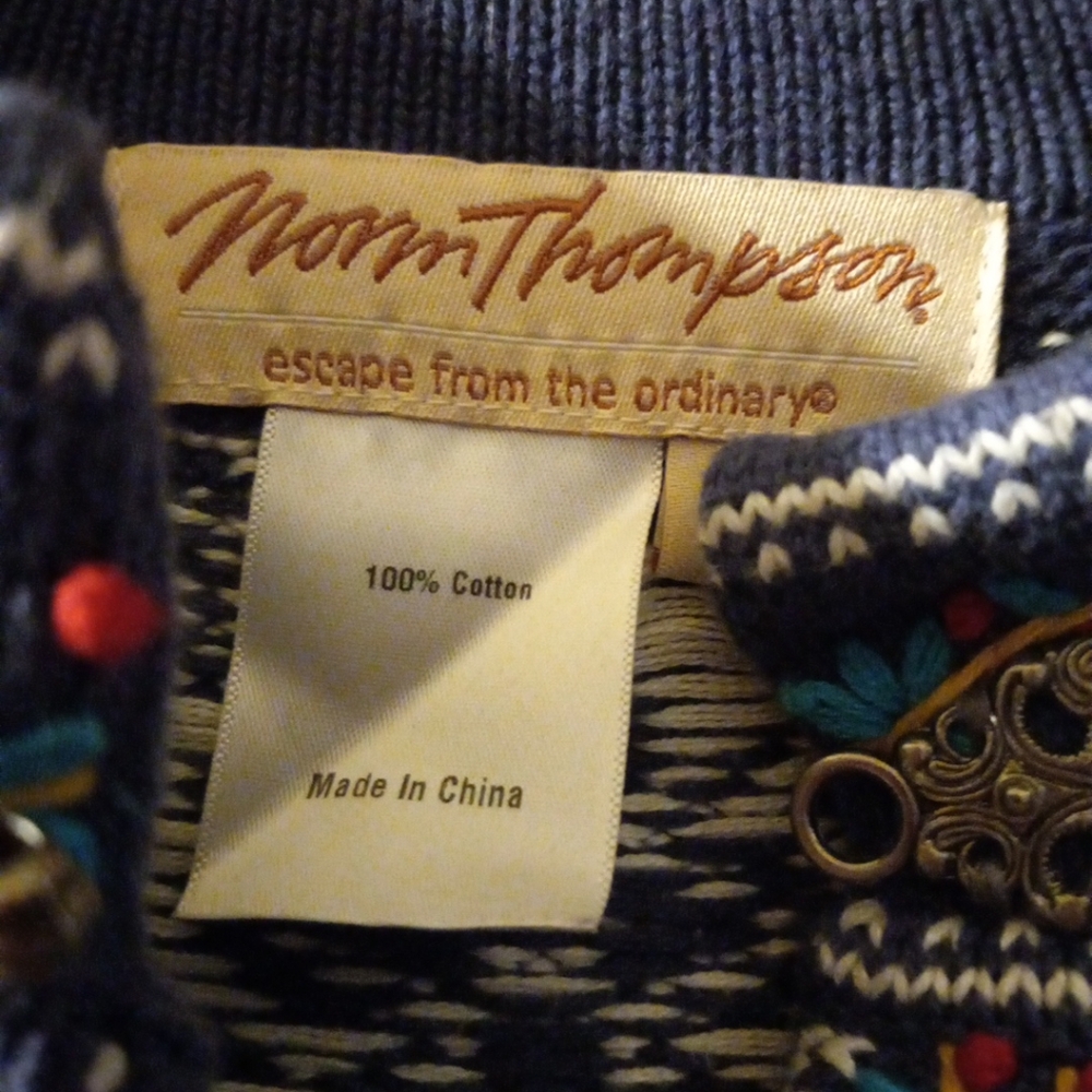 Womens Norm Thompson Sweater Long Sleeve Multicolored XL 27 Long  22 Armpit/armp - Picture 3 of 5